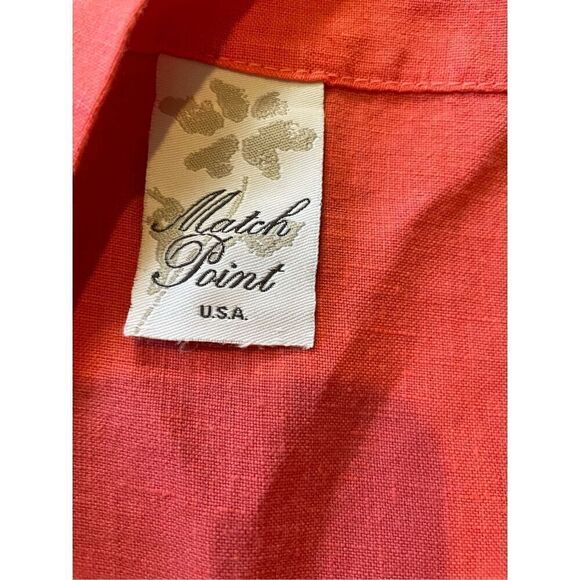 Vintage MATCH POINT Linen Shirt Tunic Pink S - Picture 2 of 8